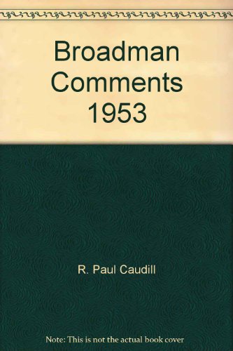 Broadman Comments 1953 B000I95BMU Book Cover