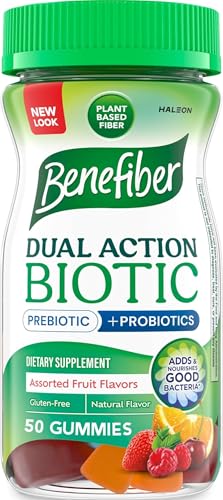 Image of Benefiber Prebiotic Fiber Supplement Gummies, Assorted Fruit Flavor, 50 Ct | Plant-based Prebiotic Fiber, Supports Gut Health by Nourishing Good Gut Bacteria, GLP-1 Support for Digestive Health