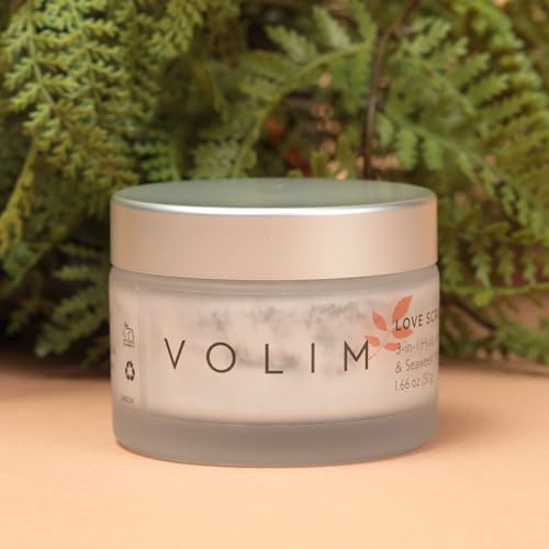 Volim Love Scrub with Hyaluronic Acid Natural Face Exfoliator for Wrinkles, Acne, Fine Lines, Blackheads & Clogged Pores