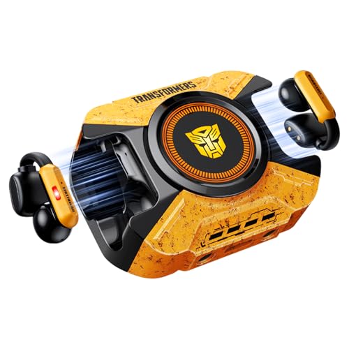 Transformers Clip-On Earbuds Open Ear Headphones Wireless Bluetooth (Bumblebee Yellow)