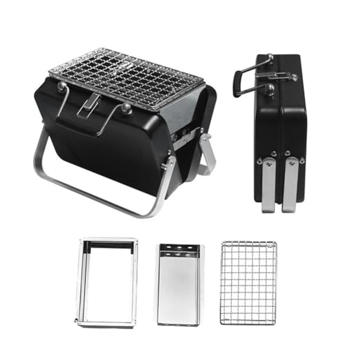 Feriany - Barbacoa compacta de carbón de madera, estufa de mesa portátil para cocinar al aire libre. Ideal para viajes en autocaravana, Picniques, en el jardín y en la terraza.