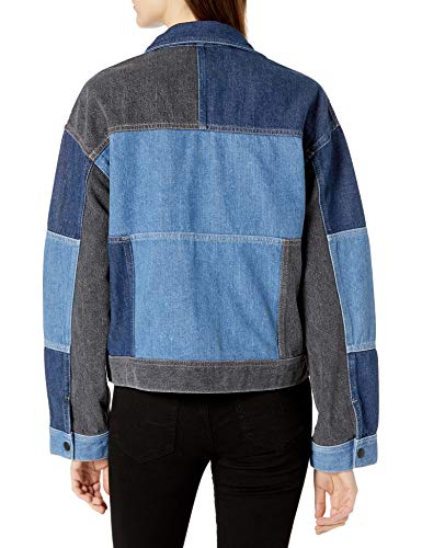 Ag Adriano Goldschmied Women Kaya 80'S Panelled Oversized Fit Denim Jacket, Idealized, Small #TOP1