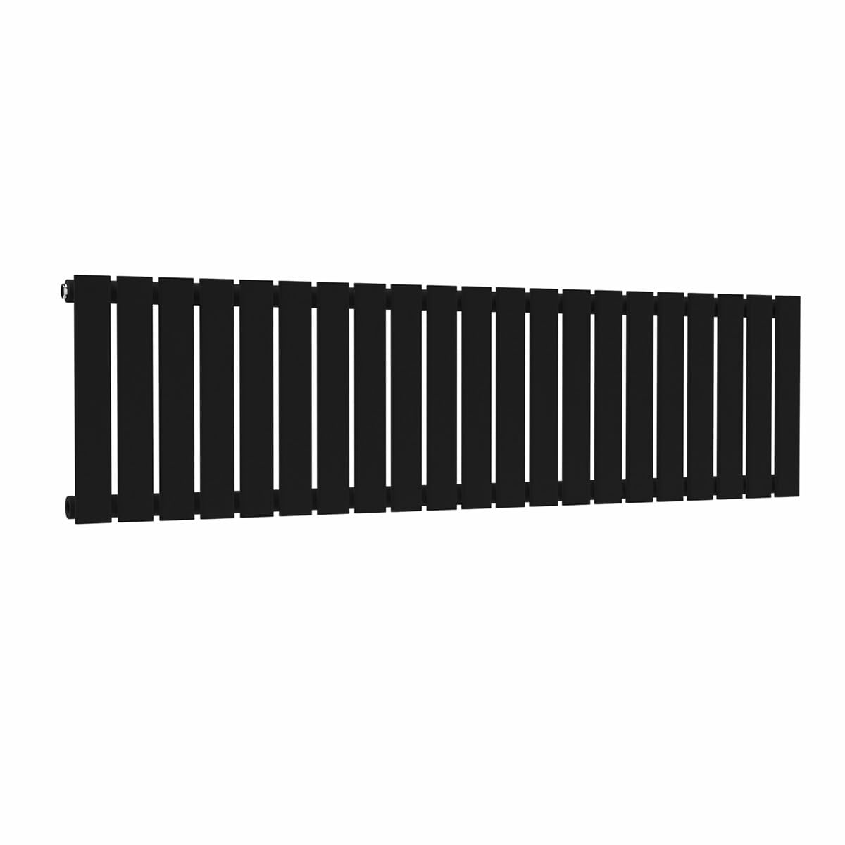 Lux Heat Black Flat Horizontal Single Panel Designer Radiator 400Mm (H) X 1470Mm (W)