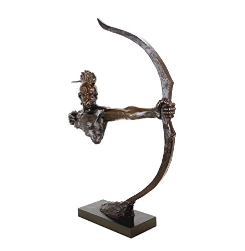Large Indian Bronze Statue - Limited Indian Sculpture - Indian With Bow - Iroquois - Indian Bronze Warrior - Wild West Sculpture For Sale - Frederic Sackrider Remington #TOP4
