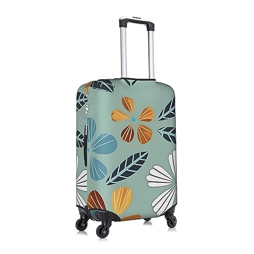Light Coloured Floral Luggage Cover, Suitcase Protector,%Trolley Case Cover For Medium Luggage, Suitcase Protector.3