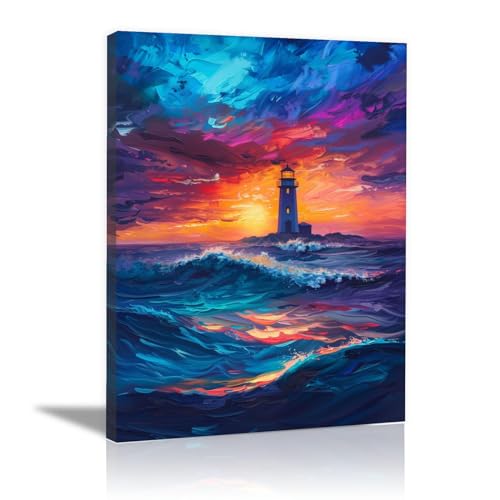 Affiche decoration murale grand format de phare maritime encadrée