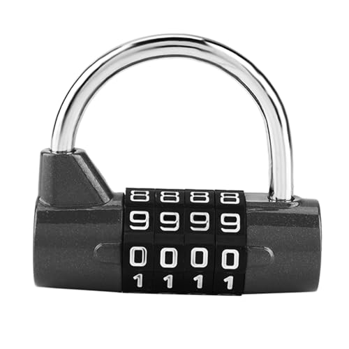 Image of Prevent Fading Combination Password Lock 4 Dial Digit Code Padlock Security Outdoor Padlock for School Gym Locker, Sports Locker, Fence, Toolbox, Gate, Case, Hasp Storage (Black)