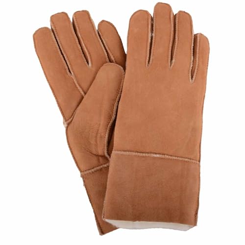 Gants en peau de mouton marron clair pour un style élégant en ville cet hiver