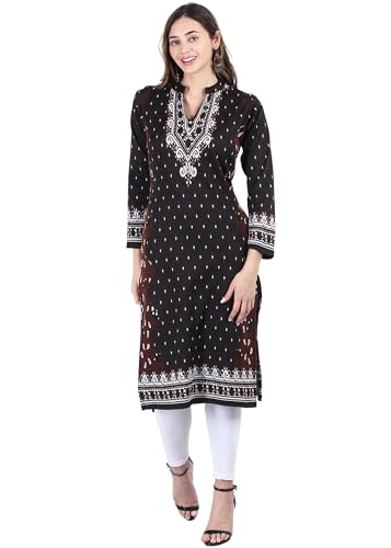 Image of Rosary Women's Winter Woolen Kurti Jacquard Straight Fit Ethnic Wear with 2 Side Pockets