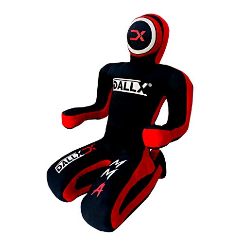 DALLX MMA — Bolsa de pancada de Jiu Jitsu Brasileiro Jiu Jitsu BJJ de luta livre judô Karatê de autodefesa para adultos — Sem enchimento (preto, 1,5 m)