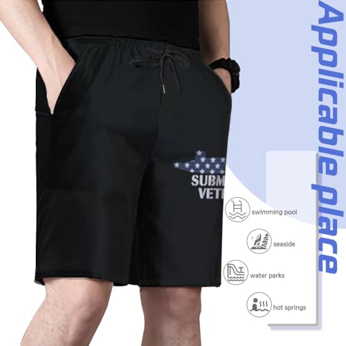 Vintage Submarine Veteran Submariner US Patriotic Mens Swim Trunks Boys Quick Dry Board Shorts with Mesh Lining4