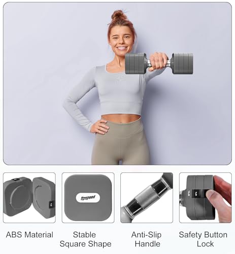 Image of 15LB 20LB 30LB 40LB 50LB Adjustable Dumbbell Set Free Weights Dumbbells Set for Women Men Hand Weights Sets Adjust Dumbbell Weight Sets for Home Gym Exercise Workout Strength Training Equipments
