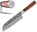 SËTIGA Damascus Santoku coltello con lama estremamente affilata di 17,5 cm in acciaio Damasco dal Giappone I Coltello da cucina professionale Coltello da chef in vero acciaio Damasco giapponese