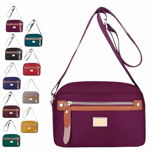 Popularate Nylon Crossbody Bag,Waterproof Casual Shoulder Bags Purses with Multi Pockets for Women