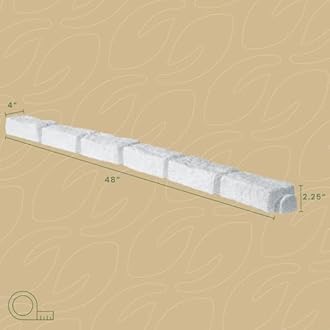 Beuta Landscape Edging | Garden Edging Border | Faux Stone Bricks for Lawn edging, Flower beds, Pathways & Yard Edging– 10 Packs | Each Section Has 6 Bricks 48"L x 4"W x 2.25"H | 30 Spikes |Limewash