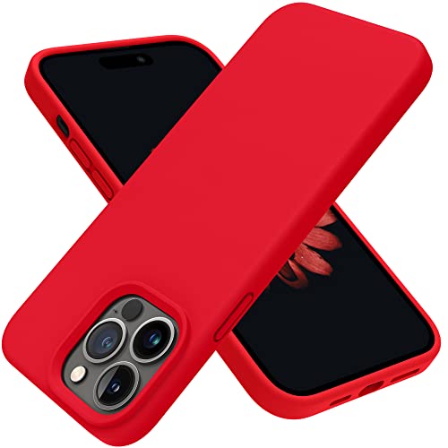 OTOFLY Designed for iPhone 14 Pro Case Silicone Shockproof Slim Thin Phone Case for iPhone 14 Pro 6.1 inch (Red)