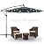 Best Choice Products 10ft Solar LED Offset Hanging Market Patio Umbrella for Backyard, Poolside, Lawn and Garden w/Easy Tilt Adjustment, Polyester Shade, 8 Ribs - Slate