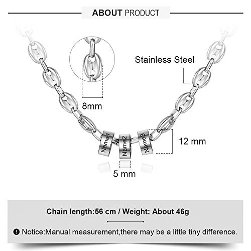 Opalstock Personalized Stainless Steel Necklace For Men Engraved 2-5 Name Chain Necklace For Him Fathers Day Giftsfor Dad Pendants (Custom 3 Names) #TOP1
