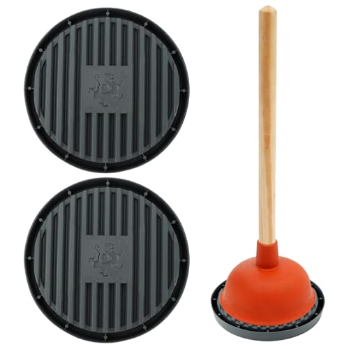Image of 2 Pcs Plunger Trays, Air Drying Mat for Toilet Plunger, Catches Drips and Dries Quickly, Toilet Plunger Organizer Mat, Toilet Plunger Holder Only