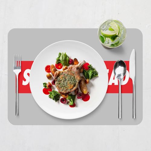Sets de table souples napperons gris grand format liège streetwear