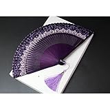 XVBGTRW Color changing crown fan women's folding lace color fashion photography Green Black(E)