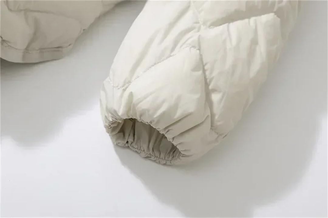 Chaquetas ligeras acolchadas para mujer, abrigos de plumón de pato, para invierno, con bolsillos, con plumas femeninas, sin cuello, Gris EN8, 3XL