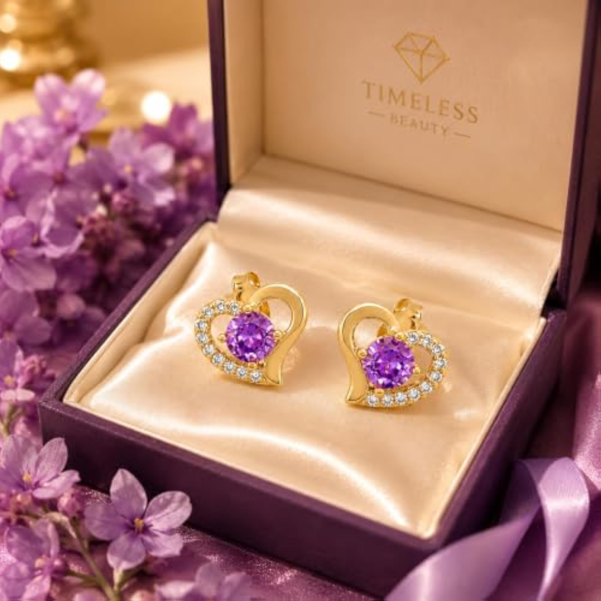 Women's 925 Sterling Silver Italian Gemstone Stud Earrings