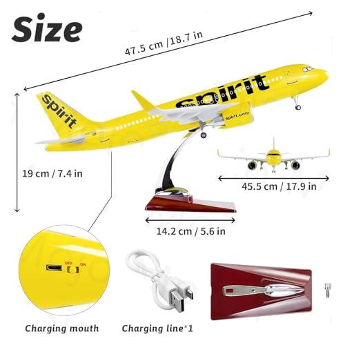 Modelo a escala de avión A320 de 47 cm para decorar oficinas y salones 3