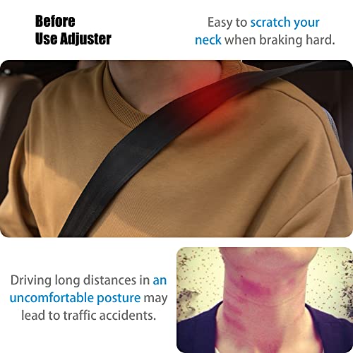 Wabular Seat Belt Clips Seatbelt Adjuster Universal All Auto Models Metal Seatbelt Clip Improve Driving Comfort Suitable For Adults And Kids 3 Years Free Replacement (Gold) #TOP1