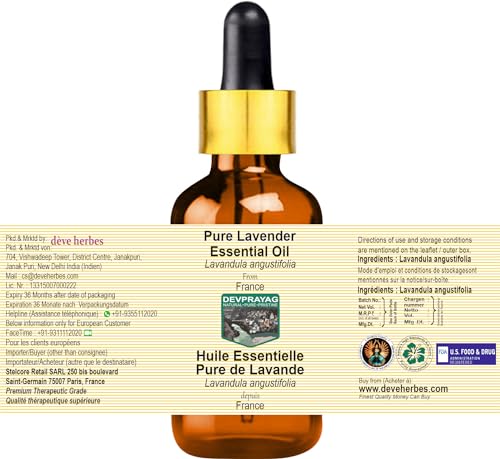 Aceite esencial puro de lavanda 30ml con gotero miniatura 6