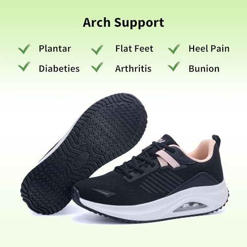 Image of RomenSi Womens Arch Support Walking Shoes Orthotic Fashion Sneakers Tennis Shoes for Plantar Fasciitis Pain Relief US 5.5-11