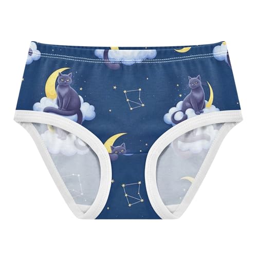 Cats Clouds Starry Blue Girls Underwear Toddlers 2t Cotton Cute Panties Girl Durable Briefs Kids Undies