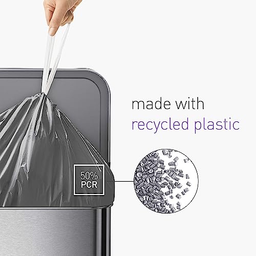 Image of simplehuman 50% Post-Consumer Recycled Odorsorb Tall Kitchen Drawstring Trash Bags, 13 Gal, 40 Count