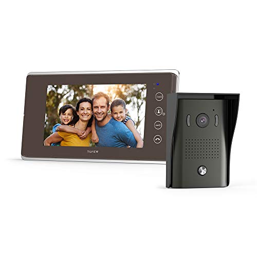 TILVIEW Video Door Phone Doorbell Kit Wired Video Intercom System Waterproof IP44