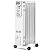 COSTWAY Oil Filled Radiator Heater, 1500W Portable Oil Heaters with 3 Heat Settings, Adjustable Thermostat, Overheat & Tip-Over Protection, Electric Space Heater for Living Room Bedroom Indoor Use