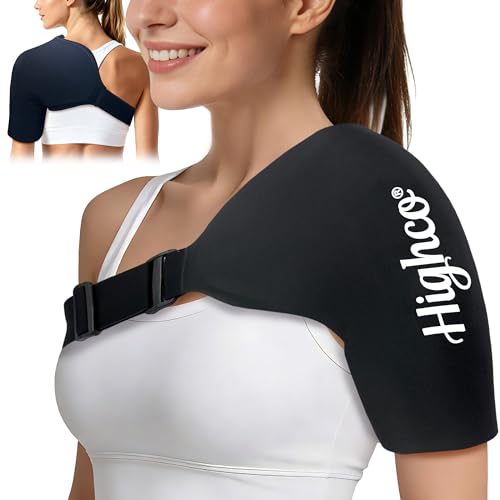 Shoulder Ice Pack Wrap for Rotator Cuff and Arm,Reusable Compression Cold Brace for Pain Relief & Muscle Relaxation,Tendonitis,Swelling,Discomfort After Surgery,Hot &Cold Therapy Ice Pack for Shoulder (Large-Black)