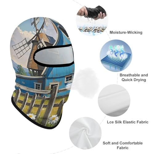 Balaclava Rural Blue Valley Warehouse para Hombres y Mujeres, Protección Solar, Transpirable, Máscara de Cabeza Completa para Senderismo, Ciclismo, Correr, Conducción miniatura 3