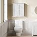 ChooChoo Bathroom Wall Cabinet, Over The Toilet Space Saver Storage Cabinet, Medicine Cabinet with 2 Door and Adjustable Shelves, Cupboard