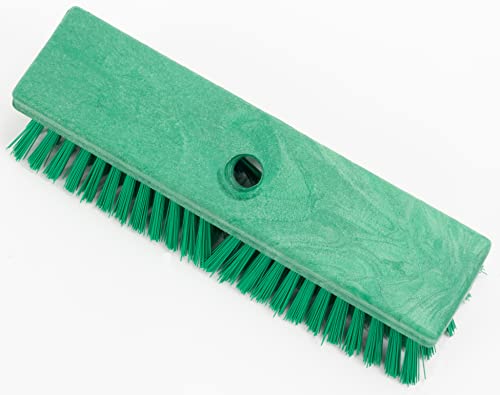 Image of SPARTA Plastic Floor Scrub Brush, Brush Head Only, Deck Brush with ACME Standard Thread Fitting for Deck, Industrial Kitchens, and Hospitals, 10 Inches, Green