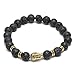 Produktbild Elegance Parisienne Modisches Armband Schwarz Vulkan-Stein Buddha Kopf Lava Asche Elastisch Unisex Für Frauen Damen Mädchen