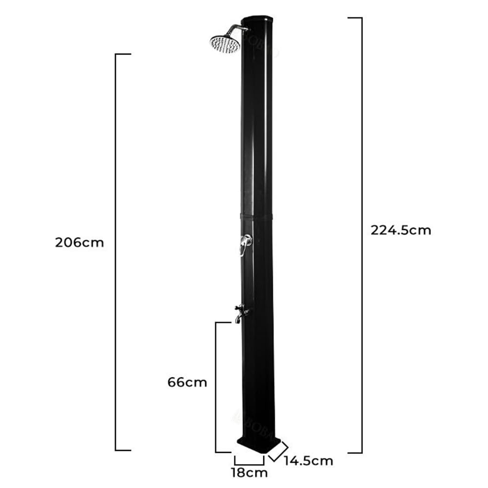 Douche Solaire Chauffée De 35 litres, Douche De Jardin Autonome, avec Pomme De Douche Et Robinet pour Les Pieds, pour Spa De Plage dans Le Jardin