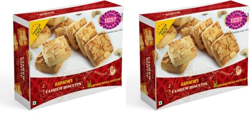 Image of Karachi Bakery Cashew Biscuits, 400g (Pack of 2)