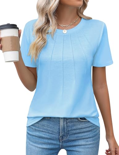 Chicrise T-Shirts Für Damen Kurzarm Rundhals Business Oberteile...