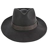 Walrus Hats Grey Wool Felt Fedora Hat – Stylish Center Dent Fedora for Men and Women – Versatile Hat for Casual or Dress Wear – Lightweight, Comfortable, and Fashionable Wool Fedora