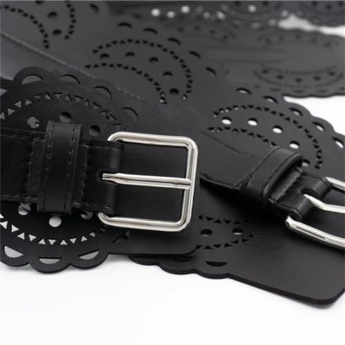 Hollow Carved Leather Waistband Buckle Wide Waistband Dress with Decorative Waistband Closure(90cm)3
