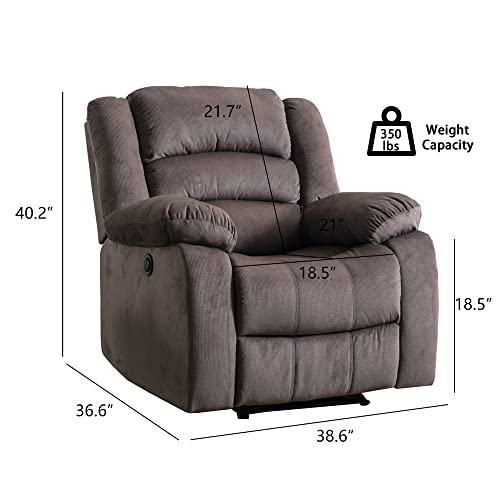 Ebello Classic Power Recliner Chair, Oversized Electric Overstuffed Reclining Chair With Soft Cushion And Back, Sofa With Comfortable Armchair, Brown #TOP2