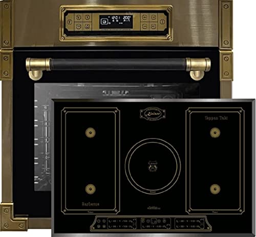 Kaiser Herdset EH 6726 AD + KCT 7797 FI Em, Retro Einbau Backofen 80L, Elektro Backofenset + Exklusives Retro Einbau Induktions Kochfeld 77 cm, Quick Heat, 5 Kochzonen, Power Boost