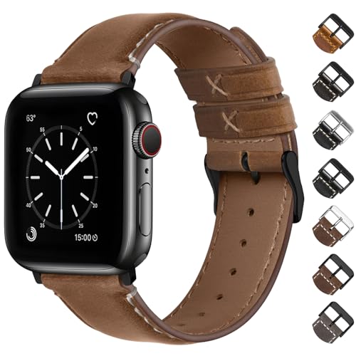 Bracelet cuir de remplacement Apple Watch finitions haut de gamme