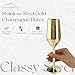 Jagged Ridge Wine Rooms Stainless Steel Champagne Flutes (Handwash Only) - Classy Steel Champagne Glass for Parties, Picnics & Special Occasions - Crafted for All Wine Enthusiasts - Set of 4 (Gold)