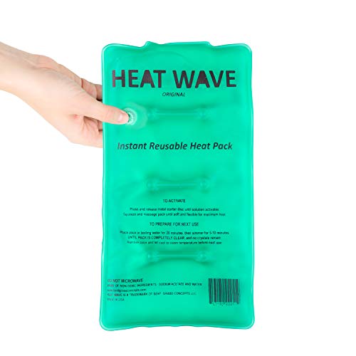 Made in USA: Heat Wave Instant Reusable Heat Packs – Medium (5x9”), Reusable Heat Pack for Muscle Aches, Back Pain, Pain Relief, Click Heat - Thumbnail 4